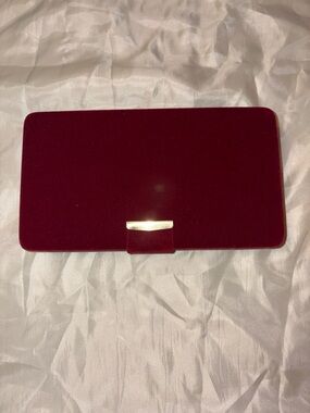 Vintage Red Velvet Jewelry Box With Clasp